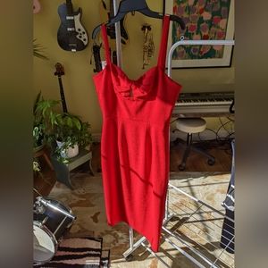 Red Nordstrom dress with front bow detail